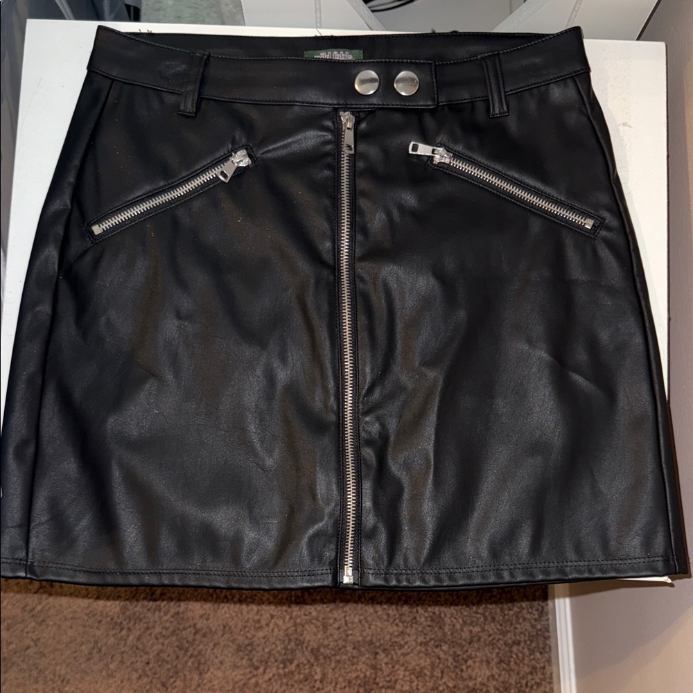 Wild Fable Black Faux Leather Mini Skirt